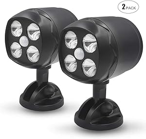 Ambaret LED Lights, Wireless 600 Lumen Battery-Operated Outdoor Wall Light Motion Sensor Activated LED Spotlight, Waterproof Security Lighting for Wall Garden Garage Pathway (2 Pack)