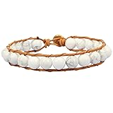 SUNYIK White Howlite Turquoise Bracelets for