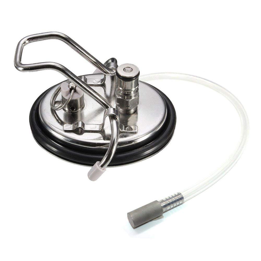 Cornelius Style Carbonation lid with Diffusion Air Stone Keg Kit