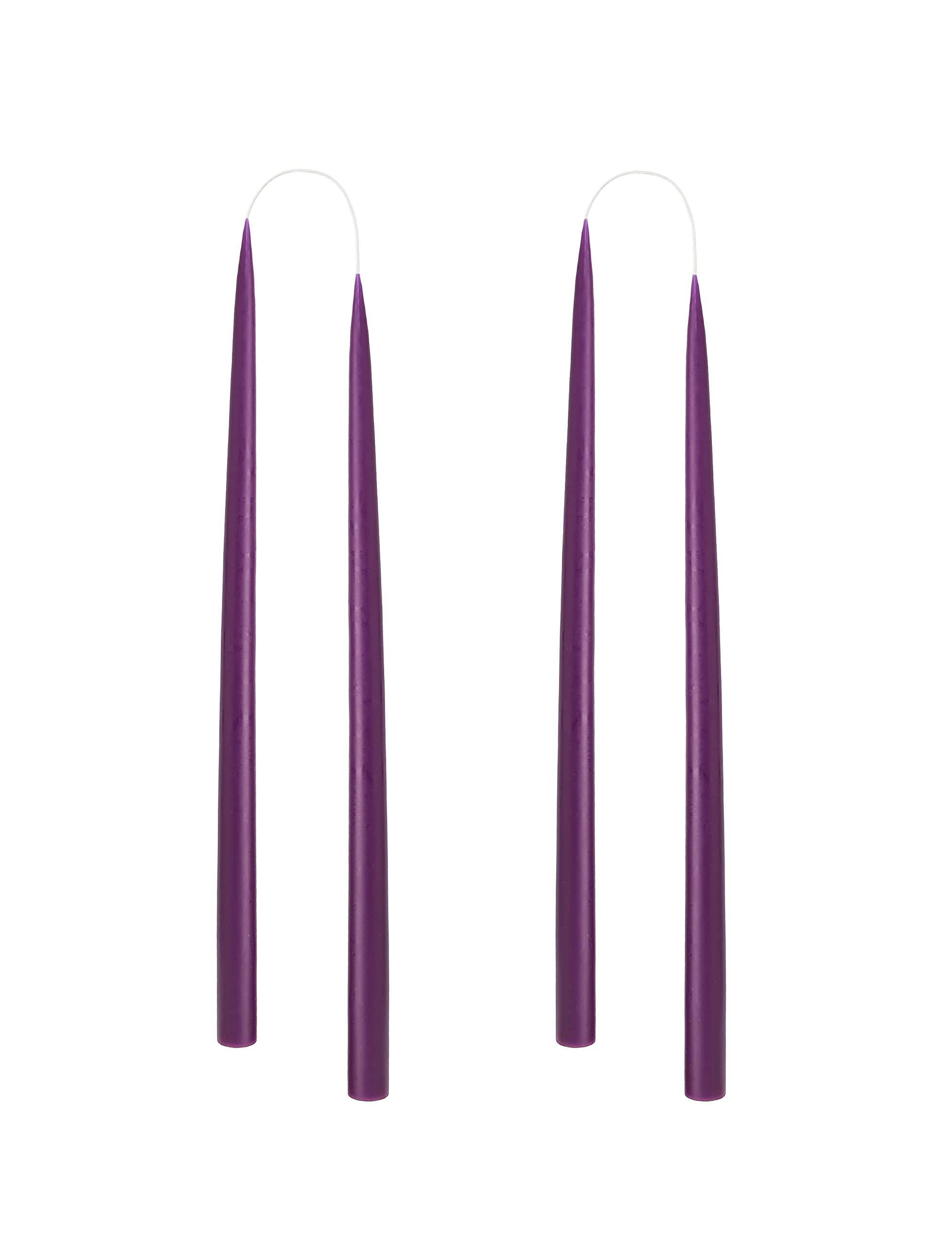 Kunstindustrien® Tapered Candles, Made in Denmark, 42 Colours Available, Dripless & Smokeless Dinner Candles, Solid Candles Long Burning 15 Hours, Unscented Candle Gift Set, 4pcs. 2.2 x 35cm (Violet) — image 1