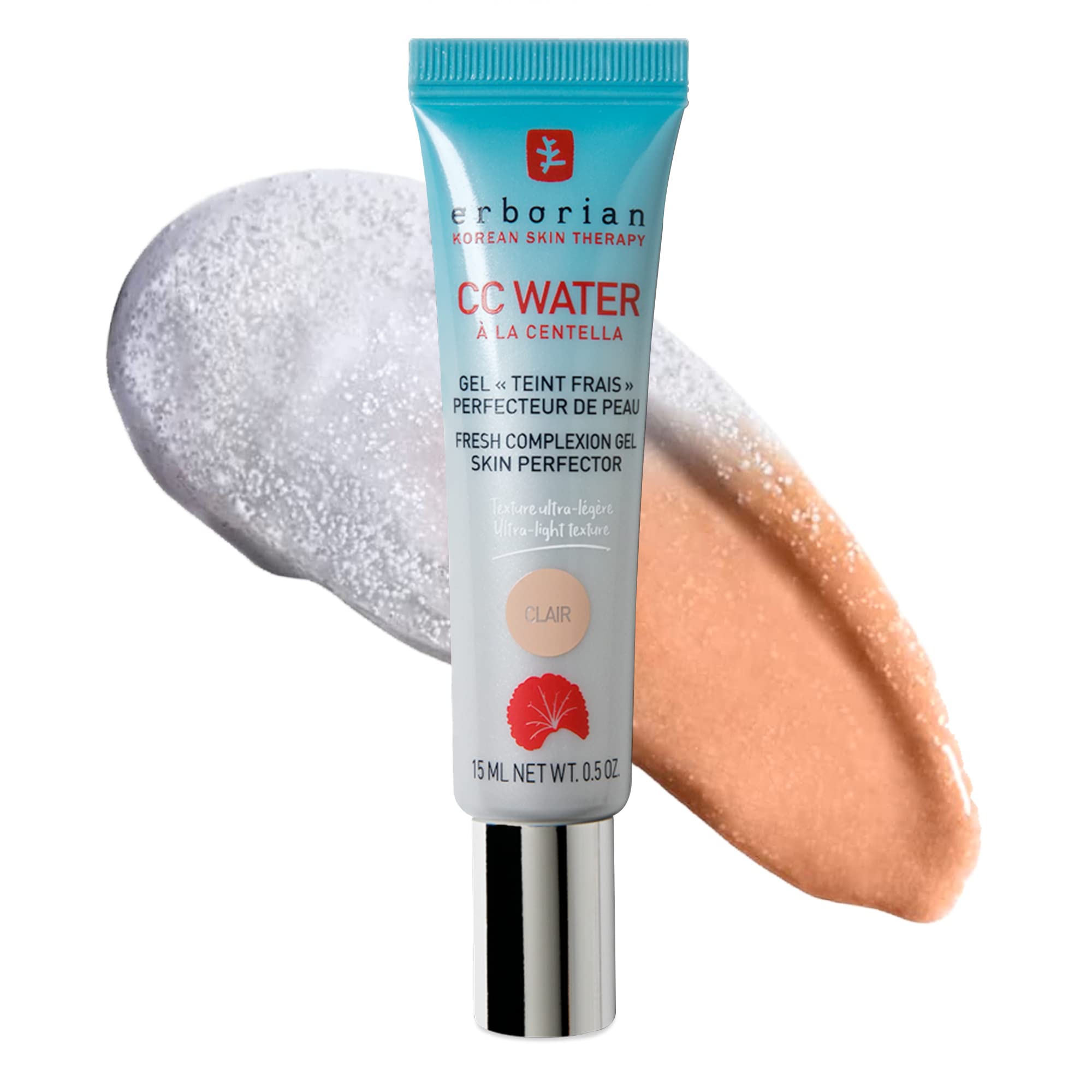Photo 1 of Erborian CC Water with Hyaluronic Acid, Clair - Ultra-Light Aqua Gel Color Corrector with Centella Asiatica & Hyaluronic Acid - Plump, Softer & Hydrated Skin - Korean Skincare Skin Perfector- 0.5 Oz