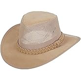 Dorfman Hat Co. Men's Soaker Hat with Mesh Sides (Natural, Large/X-Large)