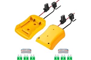 2Packs Power Wheels Adapter for Dewalt 20V Battery Adapter Dock Power Conversion Kit with Switch & Fuse & Wire Terminals &12A