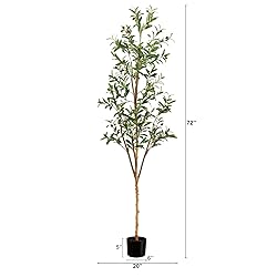 Nearly Natural 6FT Tall Silk Faux Olive Tree for
