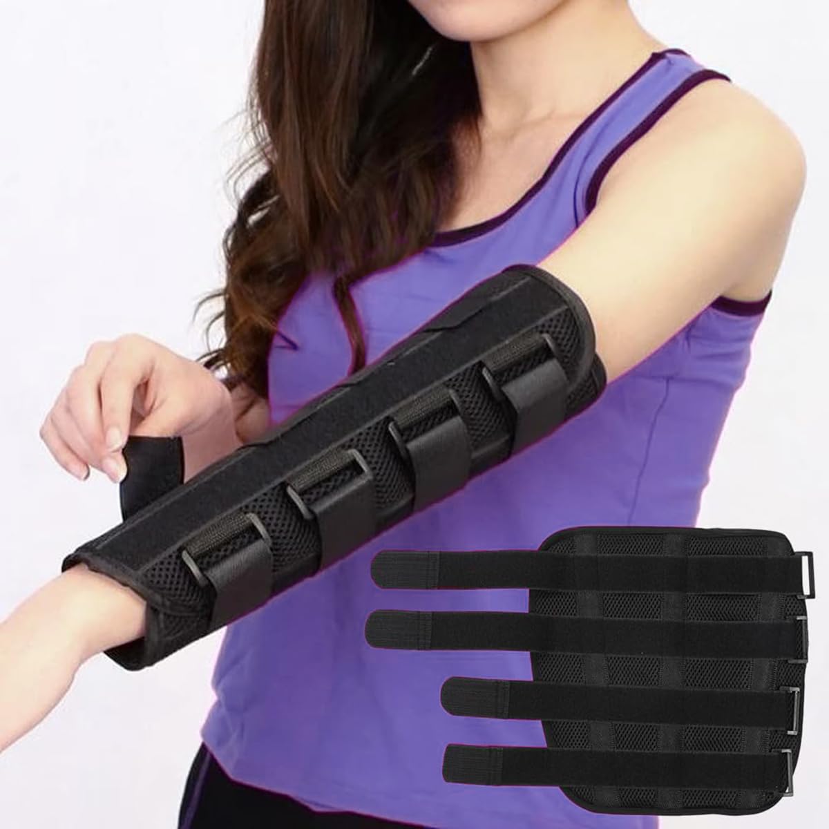 Elbow Support for Men Women Elbow Splint for Cubital Tunnel Syndrome,Night Elbow Sleep Support with 3 Aluminium Strips, Arm Support for Ulnar Nerve, Tennis Elbow Brace Tendonitis for Left & Right Arm