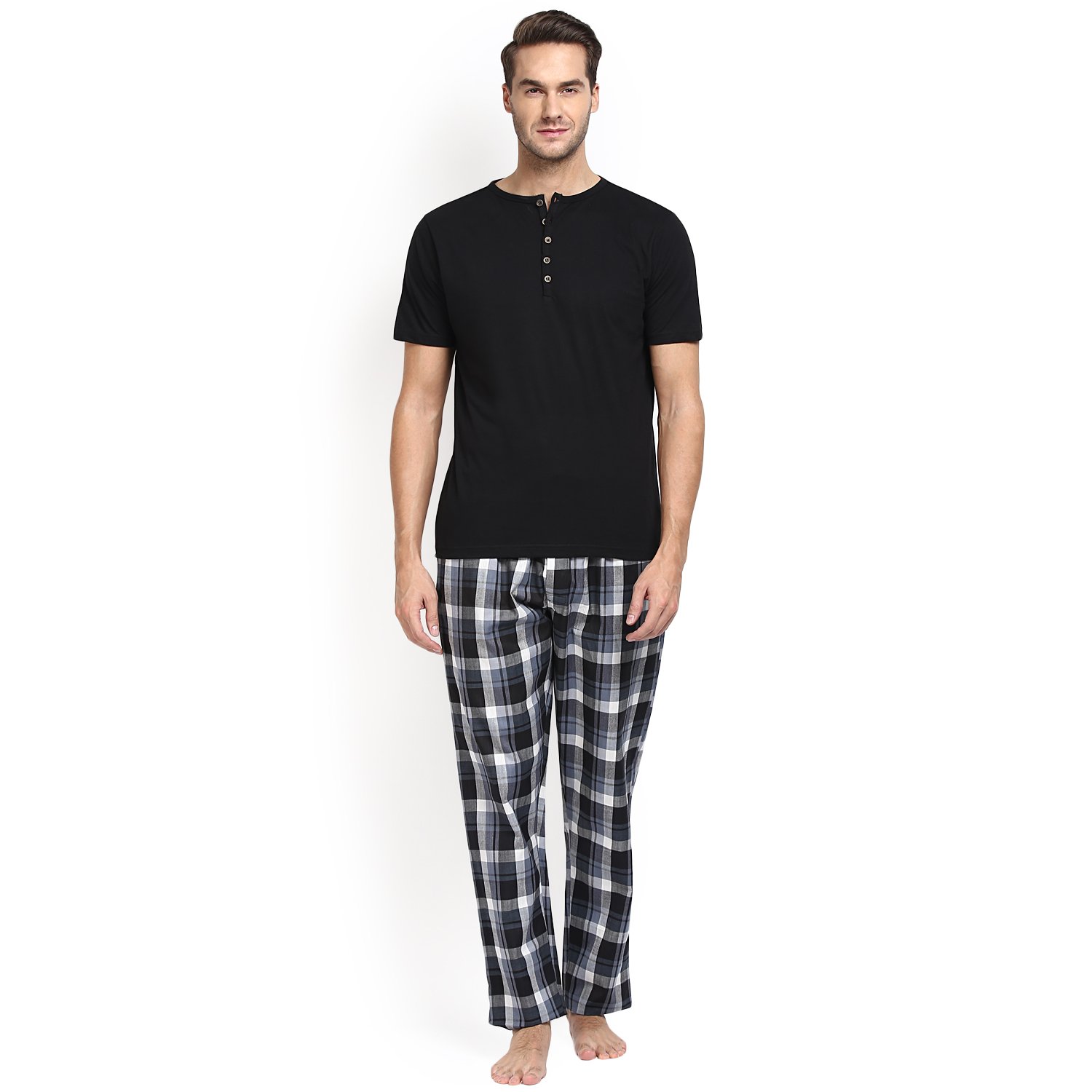 joven mens checkered pyjama (pack of 2)