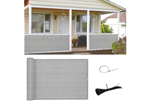 SUNNY GUARD 3'x16' Brown Grey Balcony Privacy Screen Fence, Apartments Railing Screen, Heavy Duty Wind Block Screen for Outdo
