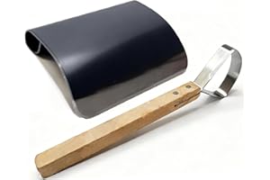 Hide Fleshing Scraper Kit – 2-in-1 Rough & Fine Scrapers Heavy Duty Hide Scraping Tools for Skinning, Leather Processing and 