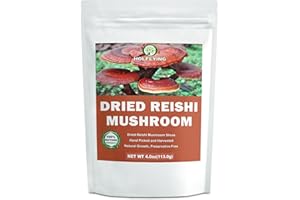 HOLFLYING Dried Whole Reishi Mushroom - 2.8 oz, All-Natural Reishi Mushrooms for Cooking, Soup, Tea and Vegan Recipes, No Additives, No GMO
