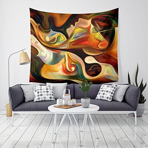 Vocktops Custom Wall Tapestry, Wall Hanging Music Note Tapestry, Psychedelic Bohemian Mandala Tapestry Indian Tapestry for home Decor (color4, M(59x51inches))