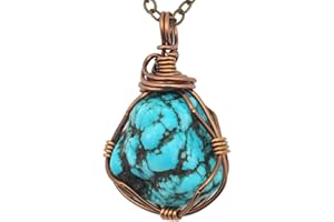 Designs by Nature Gems – Handcrafted Simple Birthstone Necklace | 24” Antique Bronze Chain & Copper Wire Setting