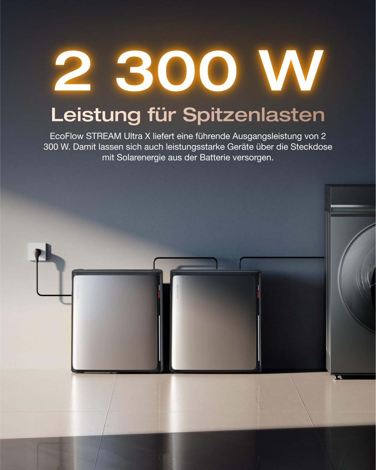 ECOFLOW STREAM Ultra X 3,84kWh, 0%VAT Balkonkraftwerk mit Speicher 4 MPPT 2800W Solareingang 2300W Dual AC-Anschlüsse, All-in-One Stromspeicher mit Wechselrichter 23kWh Kapazität 6000 Zyklen,Plug&Play 2