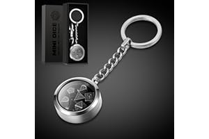 Mini DND Dice,DNDND 6mm Metal Dice Set with Kyechain Silver Stailess Steel Case and Gorgeous Gift Box for Dungeons and Dragon D&D Game (Iron with Silver Case)