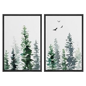 SIGNWIN 2 Piece Framed Canvas Wall Art Nordic...