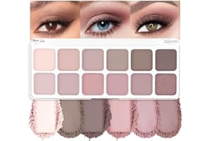 AMY'S DIARY 12-Color Light Pink Purple Eyeshadow Palette for Versatile Day-to-Night Looks – Blendable, Long-Lasting, and Highly Pigmented. Elevate Your Eye Makeup– Unleash Your Unique Style (08#)