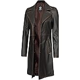 Decrum Leather Coat Women - Real Lambskin Women's Long Leather Car Coat