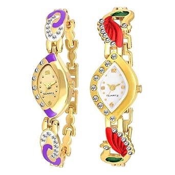 New Unique Collection Multicolor Dial Belt Combo Watch - for Women