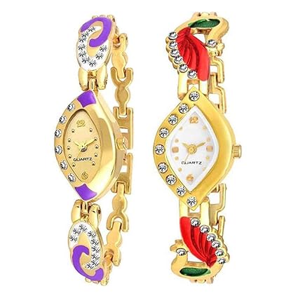 New Unique Collection Multicolor Dial Belt Combo Watch - for Women