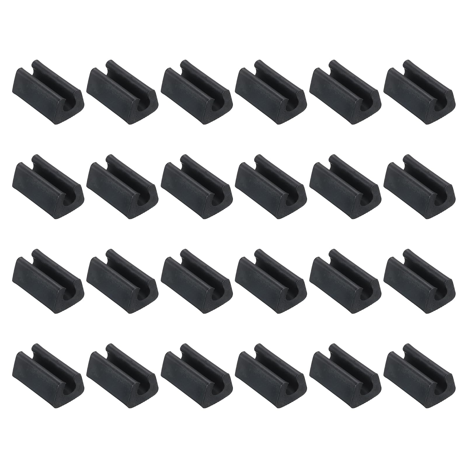 PATIKIL 8mm Rectangle Chair Leg Cover, 36Pcs Plastic Non-Slip Furniture Feet Protectors Tips Covers Floor Glides Tubing Caps for Office Home, Black