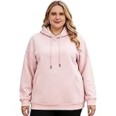 wulanhada Women Plus Size Hoodies Winter Fleece Sherpa Lined Hoodie Warm Pullover Hooded Sweatshirt with Kangaroo Pocket