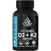 Iman Vitamins Halal Vitamin D3 with K2 Chewable Tablets - Vitamin D 2000 iu + Menaquinone-7 (MK7) | Supports Heart Health, Bones, and Muscles Health | 90 Count for Men and Women