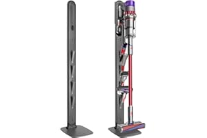 Haturi Vacuum Stand for Dyson V15, Gen5, V12, V11, V10, V8, V7, V6 - Sturdy Metal Storage Bracket Standing Holder with Hidden Cord Design, Space-Saving and Stylish Organization Solution