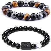 CSIYANJRY99 Zodiac Bracelets for Men Women Zodiac Sign 12 Constellation Horoscope Bracelet 8mm Natural Obsidian Hematite Onyx Tiger Eye Beads Stretch Bracelet