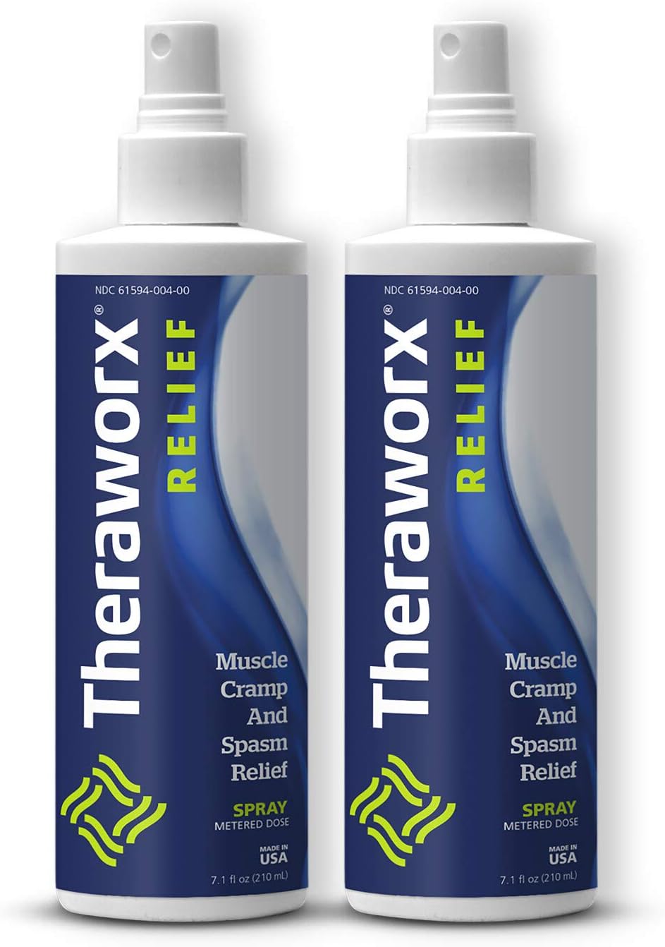 Theraworx Relief Muscle Cramp & Spasm Spray Fast-Acting Leg Soreness and Foot Relief - 7.1 oz - 2 Count