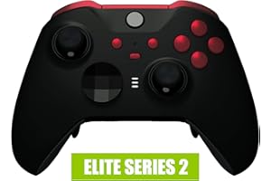 eXtremeRate Scarlet Red Replacement Buttons for Xbox One Elite Series 2 Controller, LB RB LT RT Bumpers Triggers ABXY Start Back Sync Profile Keys for Xbox Elite Series 2 Core Controller Model 1797