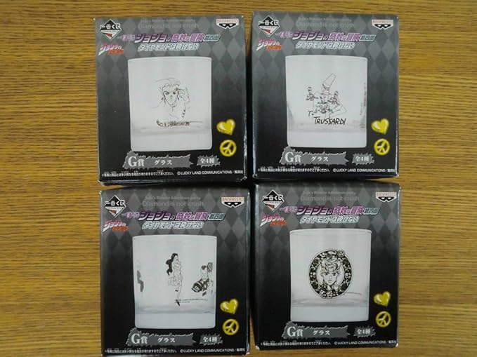 Amazon 一番くじ ジョジョ 第四部 ダイヤモンドは砕けない G賞 グラス 全4種セット アニメ 萌えグッズ 通販