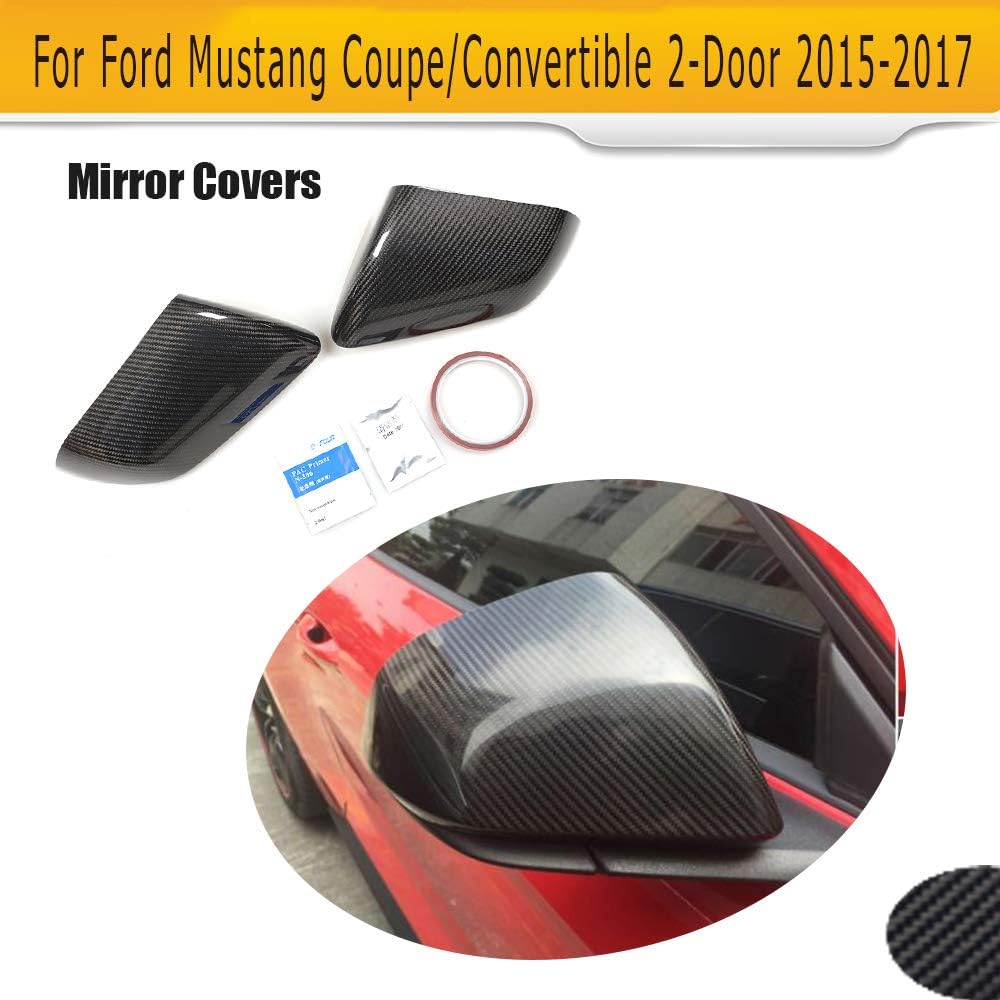 ZHAOHAOSC Carbon fiber car side mirror fender covers,for Ford Mustang 2015 UP Not Turn signal Add On