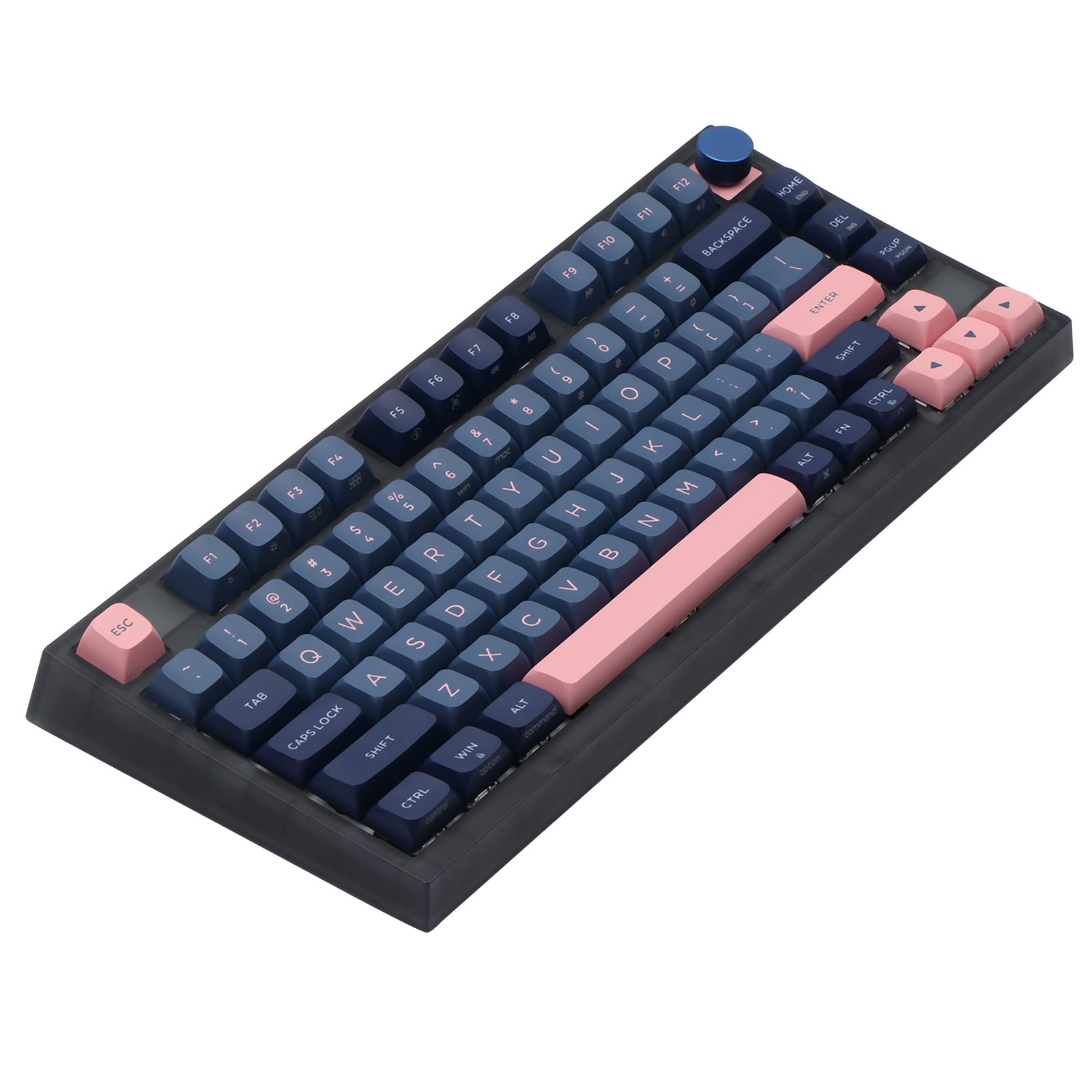 EPOMAKER SKYLOONG GK75 Gaming Keyboard Gasket Mount Mechanical Keyboard Wired Hot Swap Programmable Keyboard with A Rotary Knob Win/Mac Compatible (Gateron Optical Red, GK75 Blue)