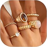 NKTDWO Gold Chunky Rings for Women Adjustable Stackable Rings Set Statement Rings for Women Non Tarnish Stacking Rings Chunky Ring Set Jewelry Gifts