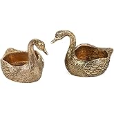 NIKKY HOME Gold Swan Tealight Candle Holders Set of 2, Centerpiece Table Decorations, Decorative Metal Stand for Tea Light Candles, Votive Candles
