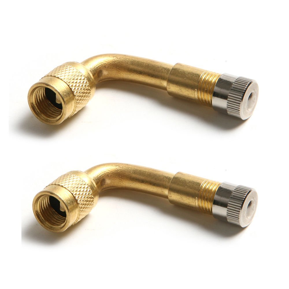 Namvo 2 Piece Valve Extenders,Tyre Valve Extension Adapter,Car Bike Motorcycle Valve,Brass Valve Extension Rod 90 Degree