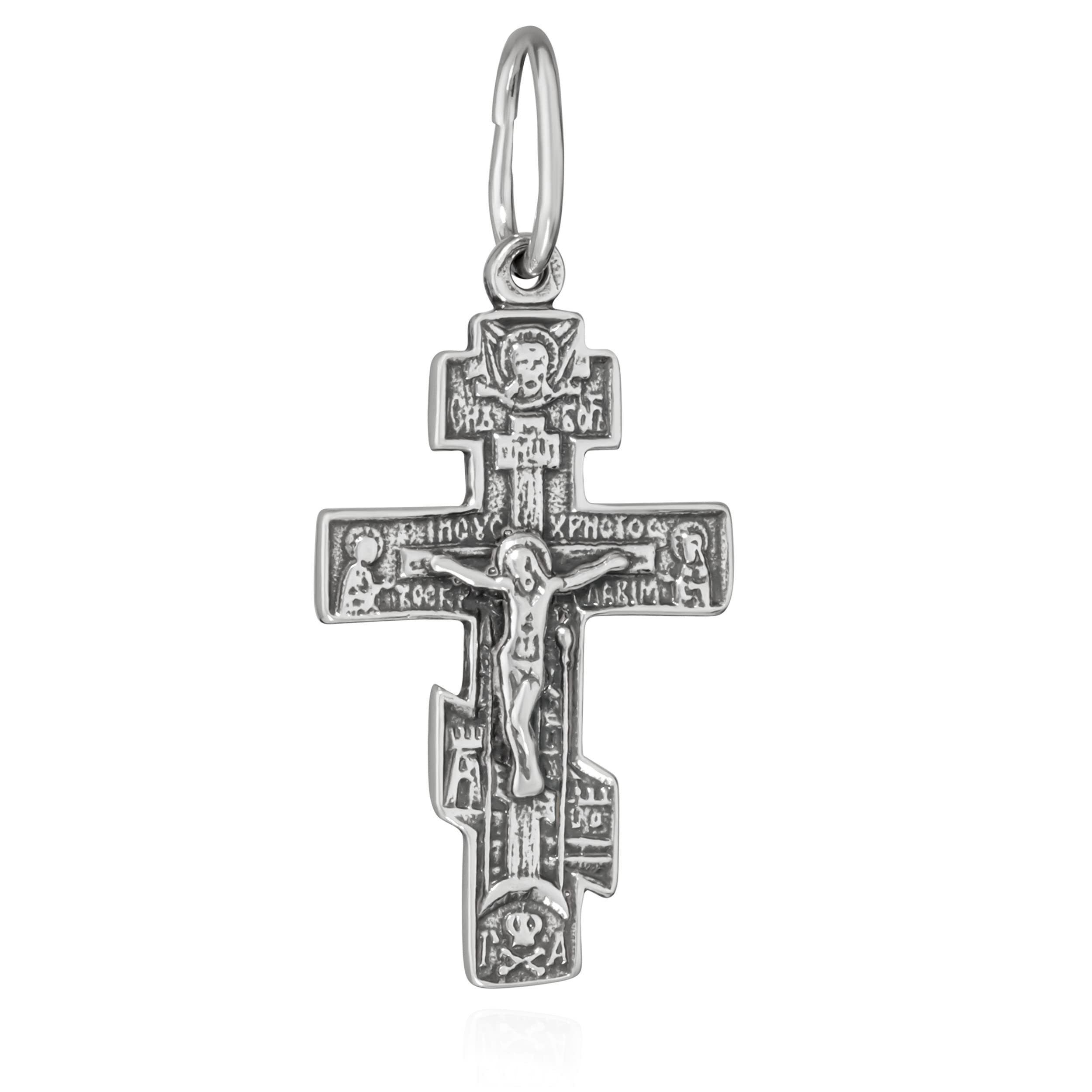 NKlaus 925 sterling silver cross Orthodox crucifix pendant faith symbol 6259 baptism