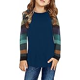 storeofbaby Girls Tops Casual Long Sleeve Shirts Loose Round Neck Tunic Blouse