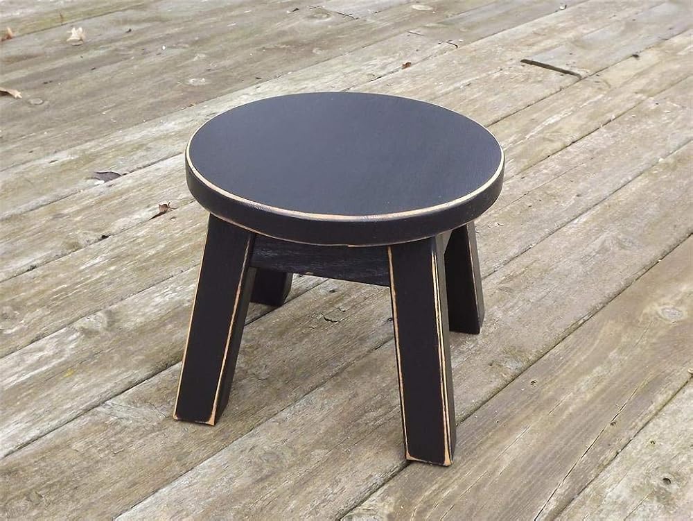 Black Wooden Step Stool