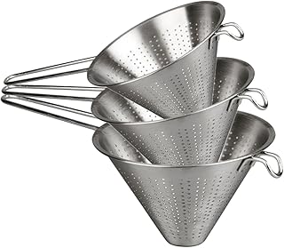 Space Home, Spitzsiebset, 3-teilig, 1x 14-, 1 x 16- und 1 x 20-cm-Durchmesser, aus Edelstahl