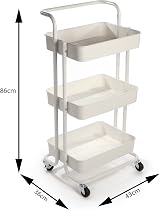 Maison & White 3 Tier Storage Trolley White with Wheels 43x36x86cm view 5