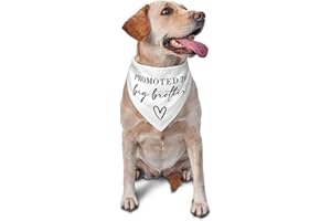 vercosee Promoted to Big Brother Dog Bandana Gender Reveal Dog Bandana Reversible,Photo Props Accessories,Gift for Dog Lover Owner (White-1)