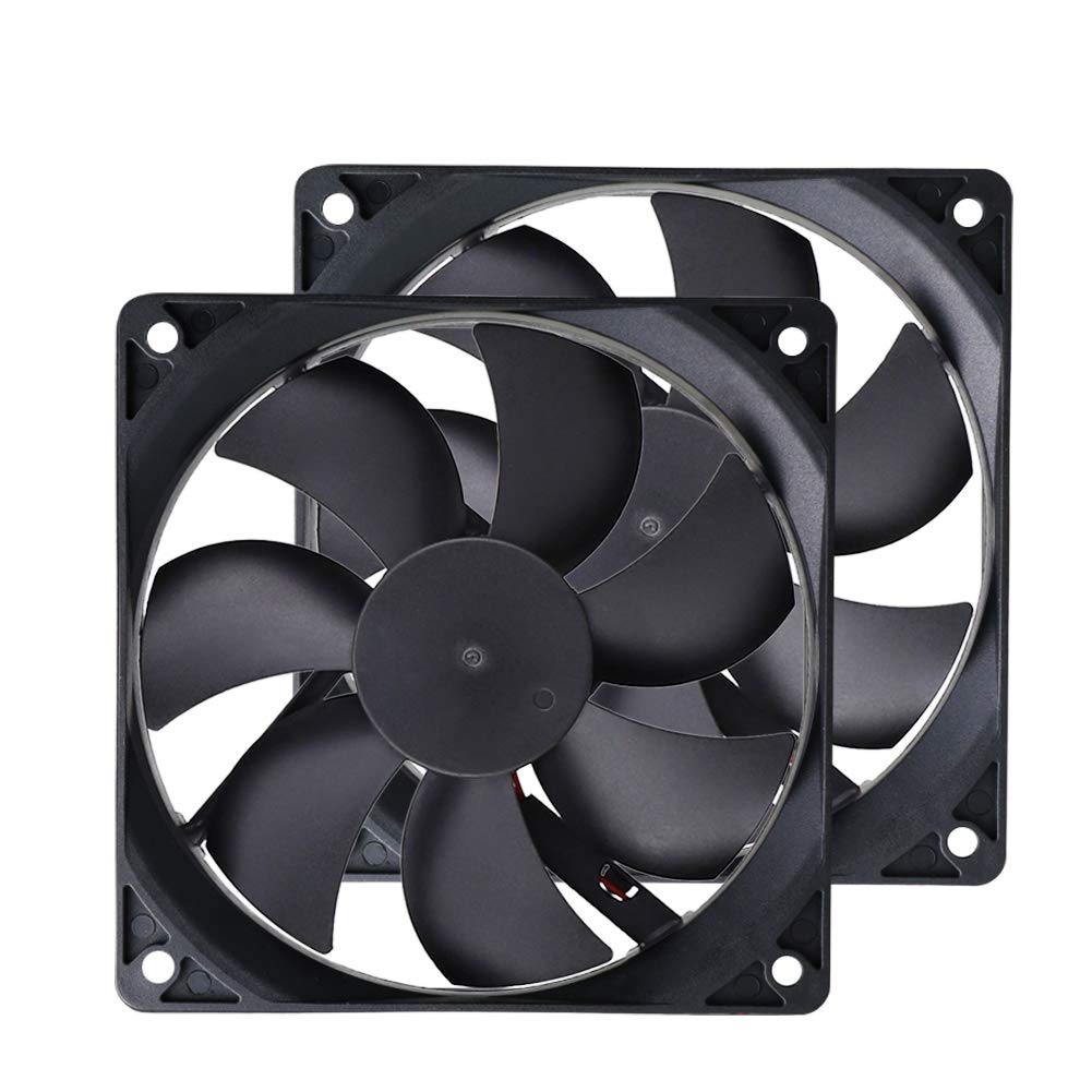 2-Pack 120mm Fan DC 12V Computer Fan 120mm x120mm x 25mm 2-Pin High Performance Cooling Fan 1500RPM