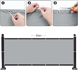 SUNNY GUARD Balcony Privacy Screen 90x600cm Grey UV Waterproof Windproof view 5