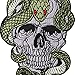 Snake and Skull Patch Embroidered Applique Badge Iron On Sew On Emblem