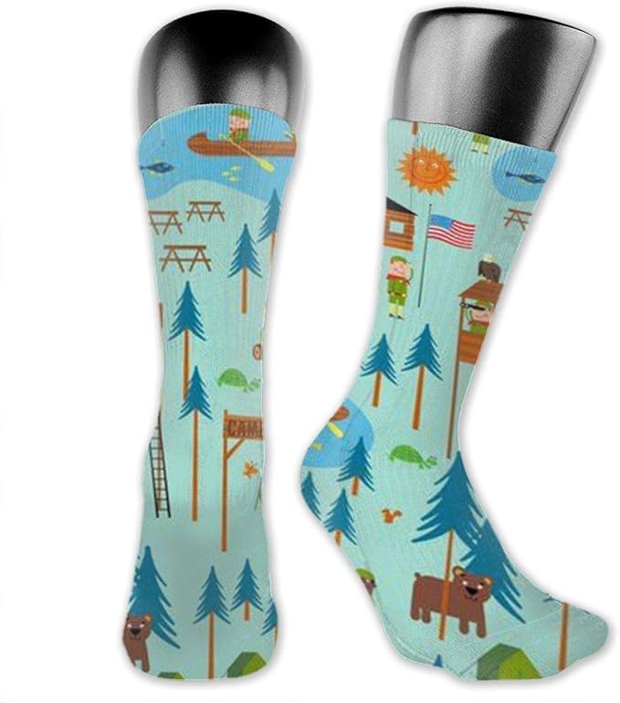 Women's KneeHigh Funky Socks, Boy Scouts Camp Turtle Novelty Tube
