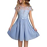 blibean Girls Elegant Lace Mesh Semi Formal Party Dress Size 6-15 Years