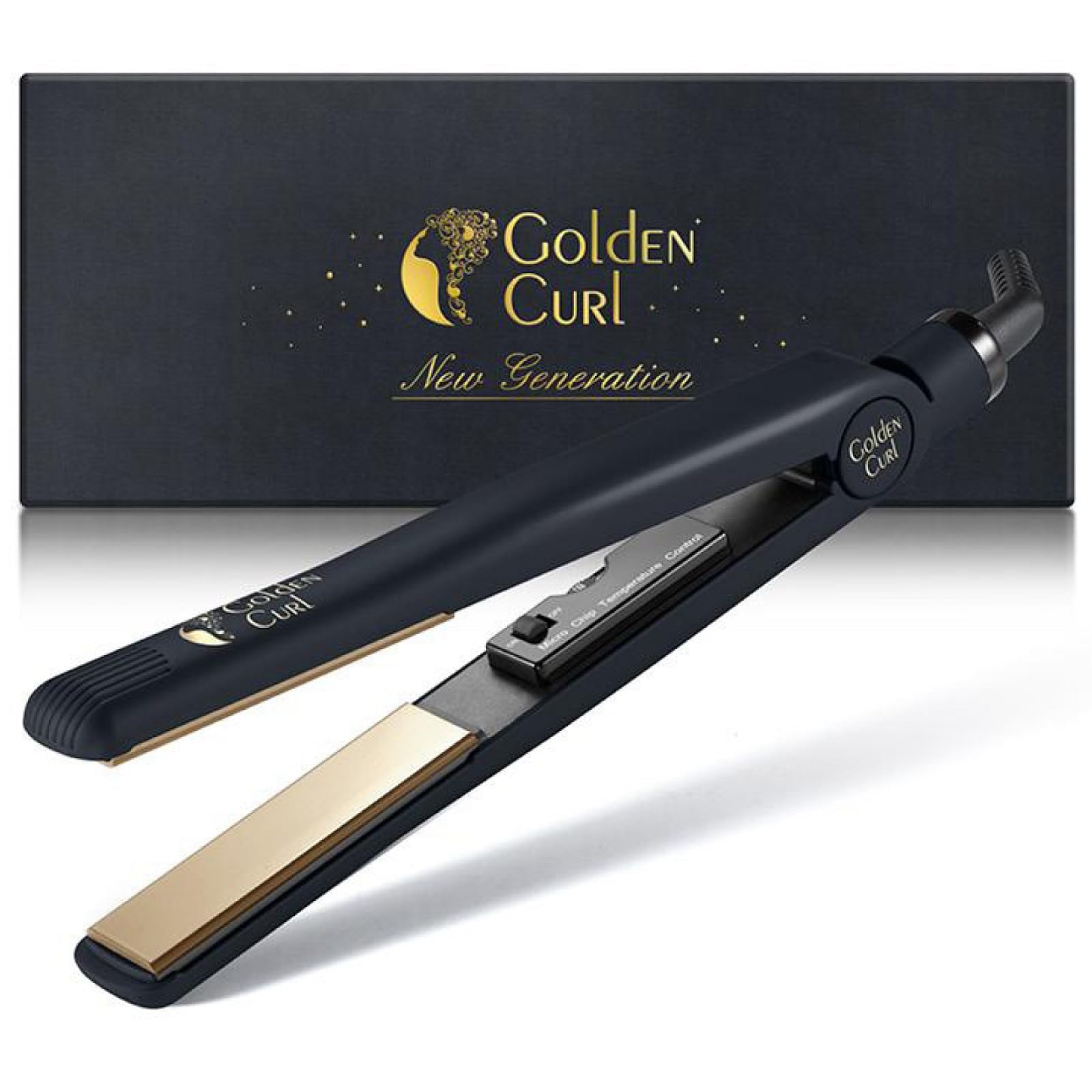 Golden Curl Hair Straightener Flat Iron Styler - 5 Year Peace of Mind - 2 in 1 Portable Hair Styling Tool with Coated Floating Plates for Straightening & Curling at Home or Travel (Gold)