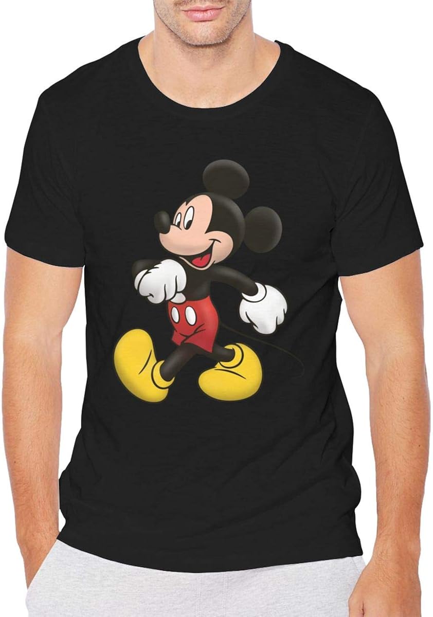 Amazon Co Jp Missy 個性的な メンズ 吸汗 シャツ ラウンドネック ショートスリーブ アメリカ テレビ アニメ ミッキー ネズミ キャラクター プリント インナー 薄手 カジュアル 涼感シリーズ ヒップホップ系 Black 6xl 服 ファッション小物
