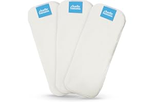Charlie Banana Baby Super Absorbent Deluxe Reusable and Washable Fleece Inserts for Cloth Diapers, One Size, 3 Pack
