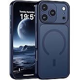 SUPFINE Magnetic for iPhone 18 Pro Max/iPhone 17 Pro Max Case Dark Blue | (Compatible with MagSafe)(Military Grade Drop Protection)(Camera Protection)Translucent Matte Phone Cover